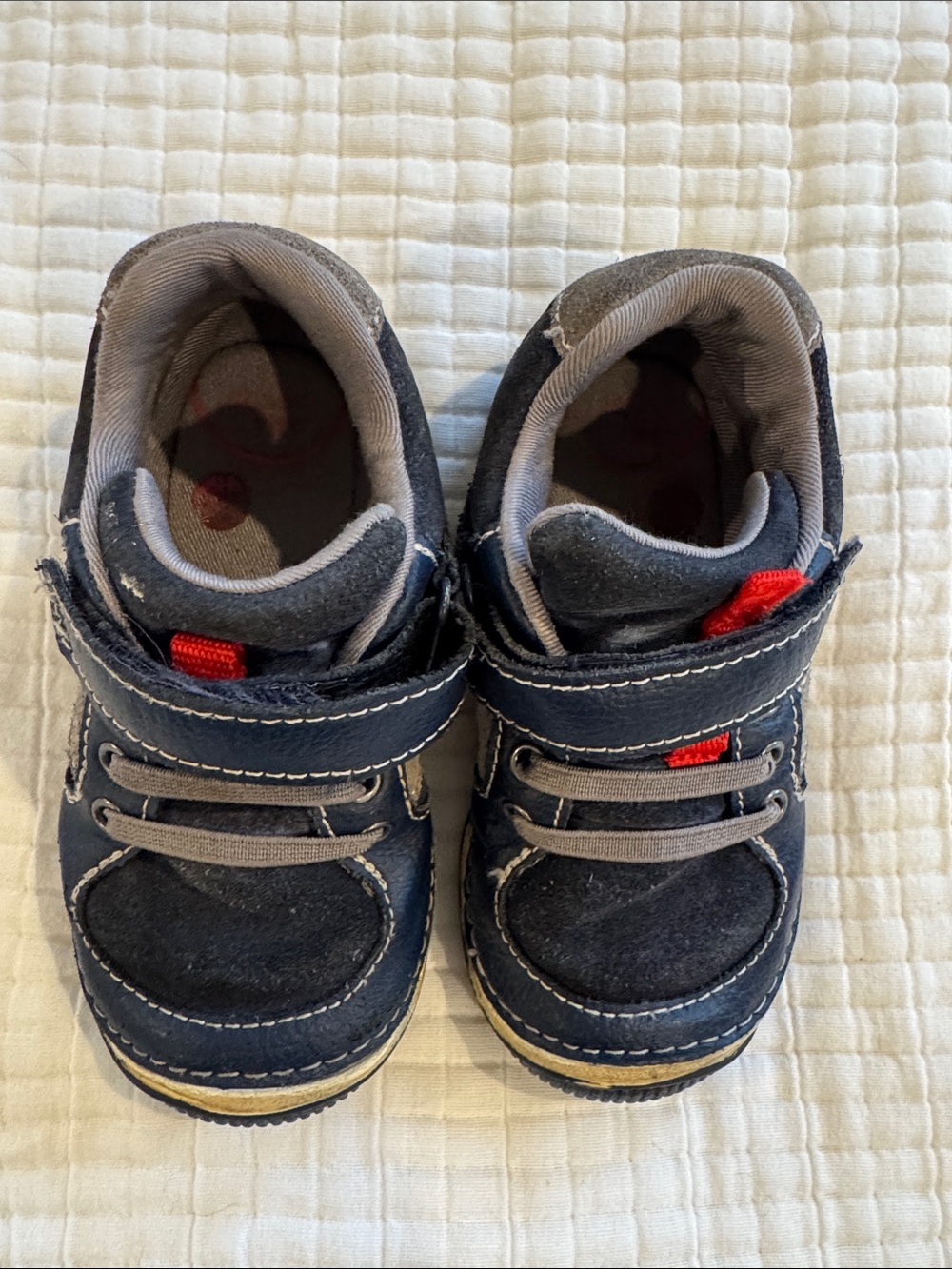 Toddler Stride Rite Navy Velcro Sneakers with Gray Accents